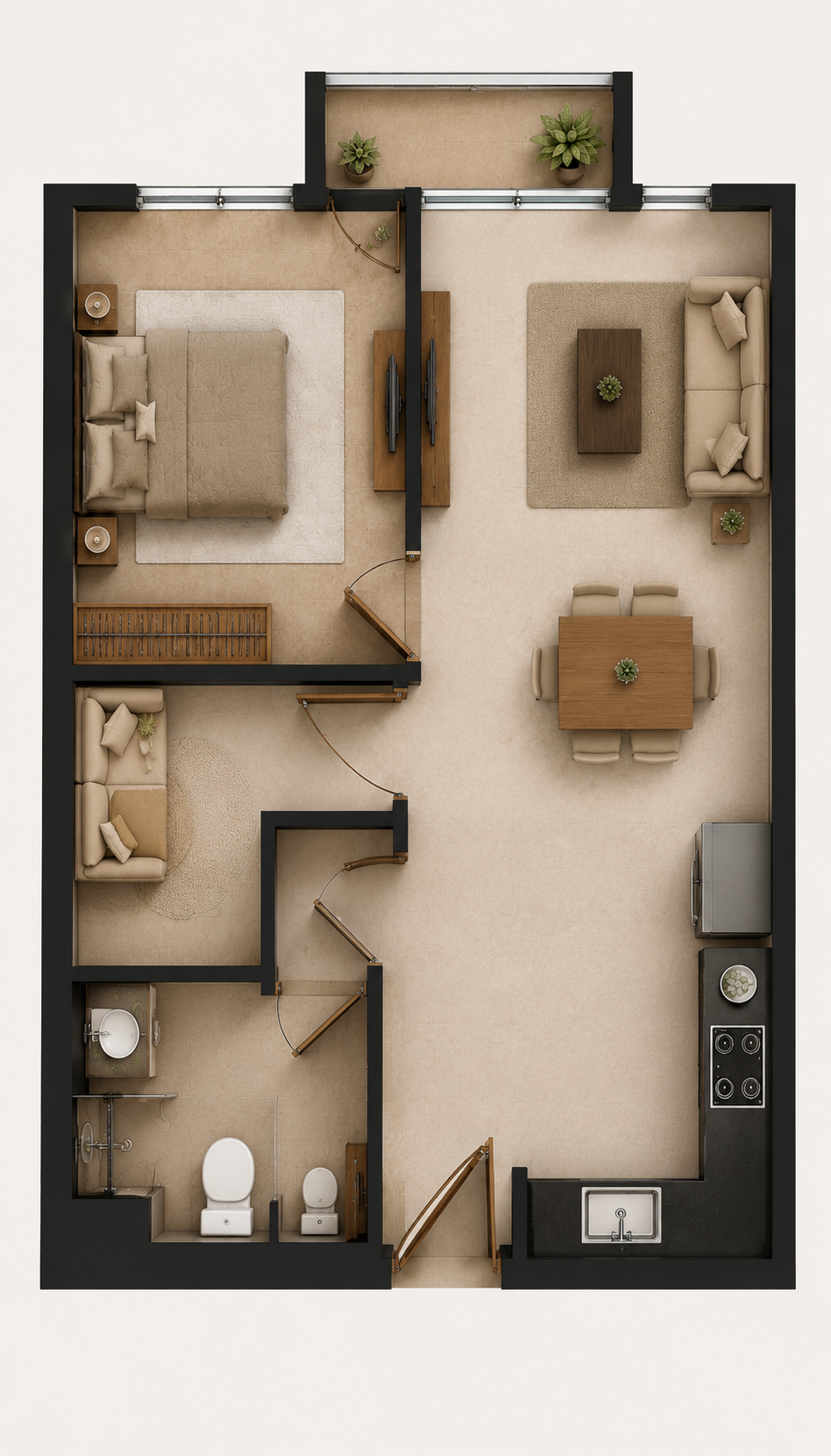 1 Bedroom Apartments
